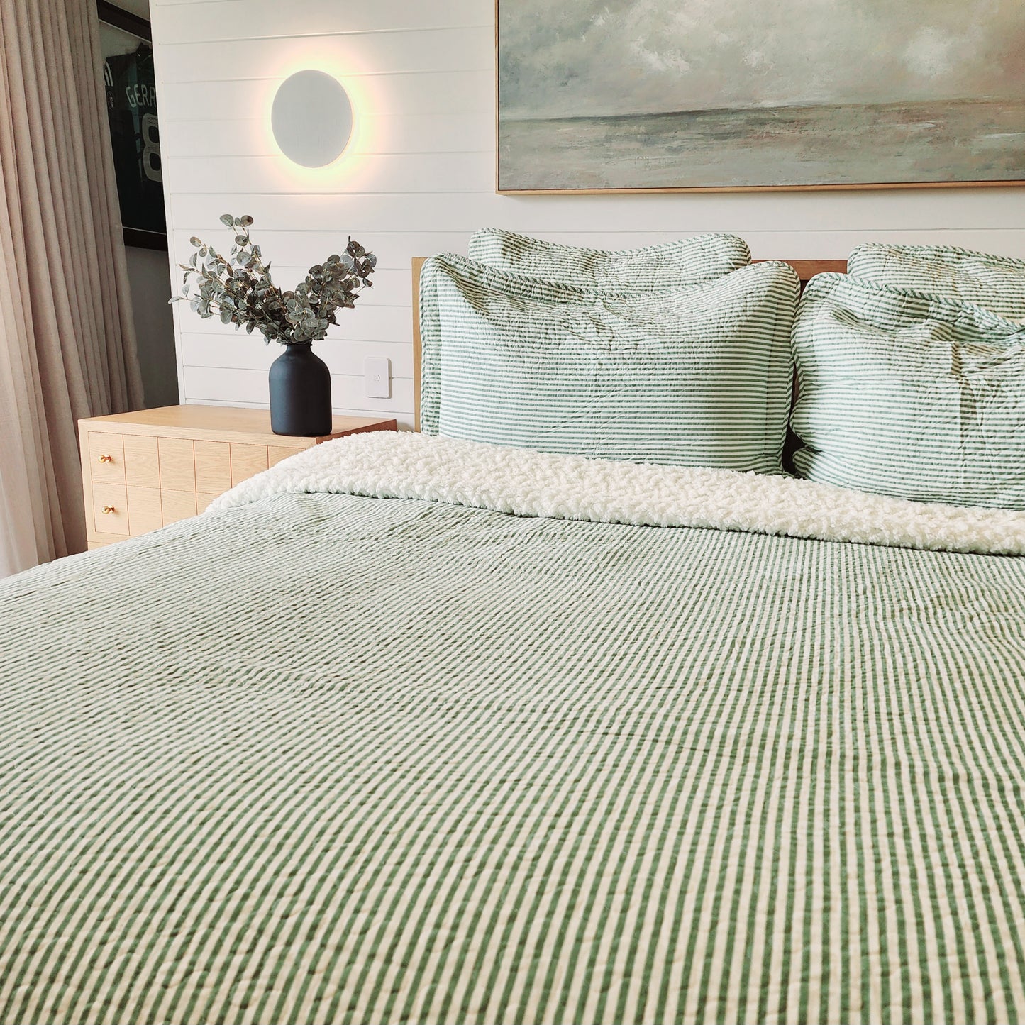 Sage Stripe Sherpa