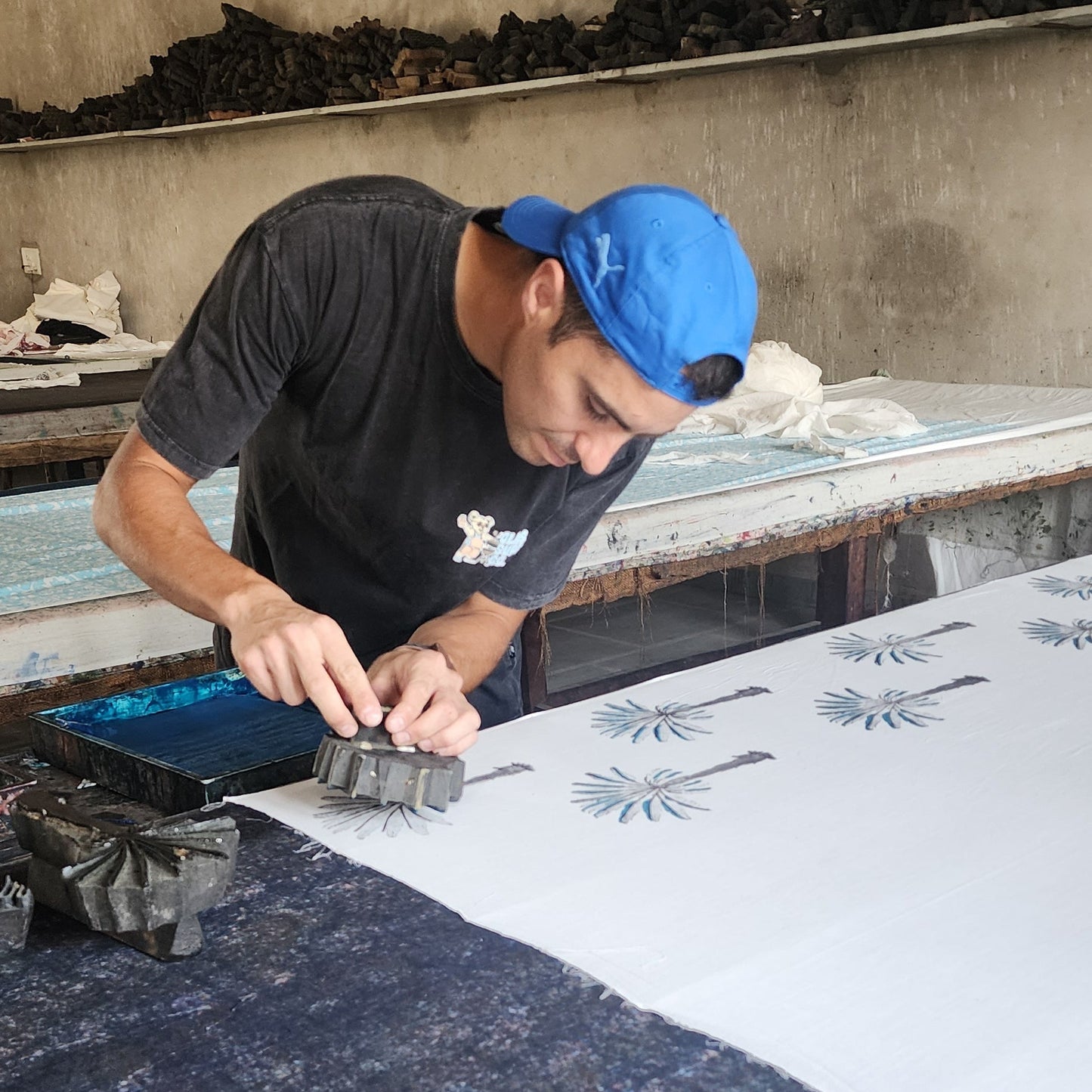 Blue Palm Tree Handmade