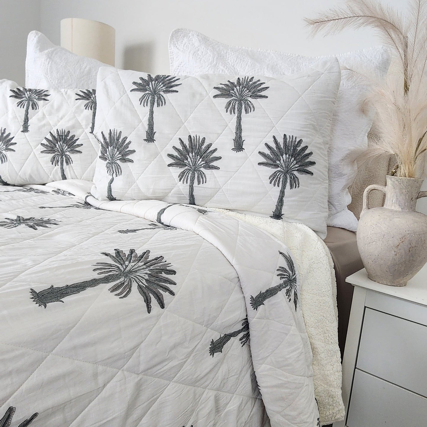 Grey Palm Tree Sherpa