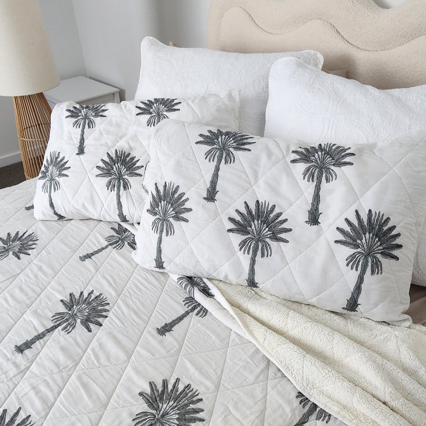 Grey Palm Tree Sherpa