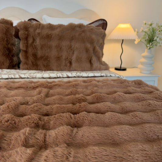 Chocolate Faux Fur Blanket