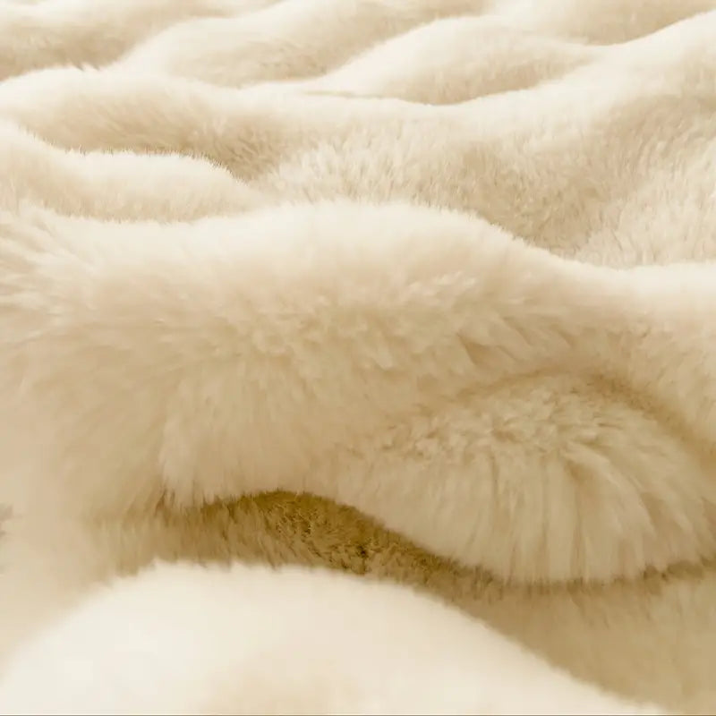 Faux Fur Blanket White