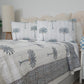 Grey Palm Tree Bedcover Handmade