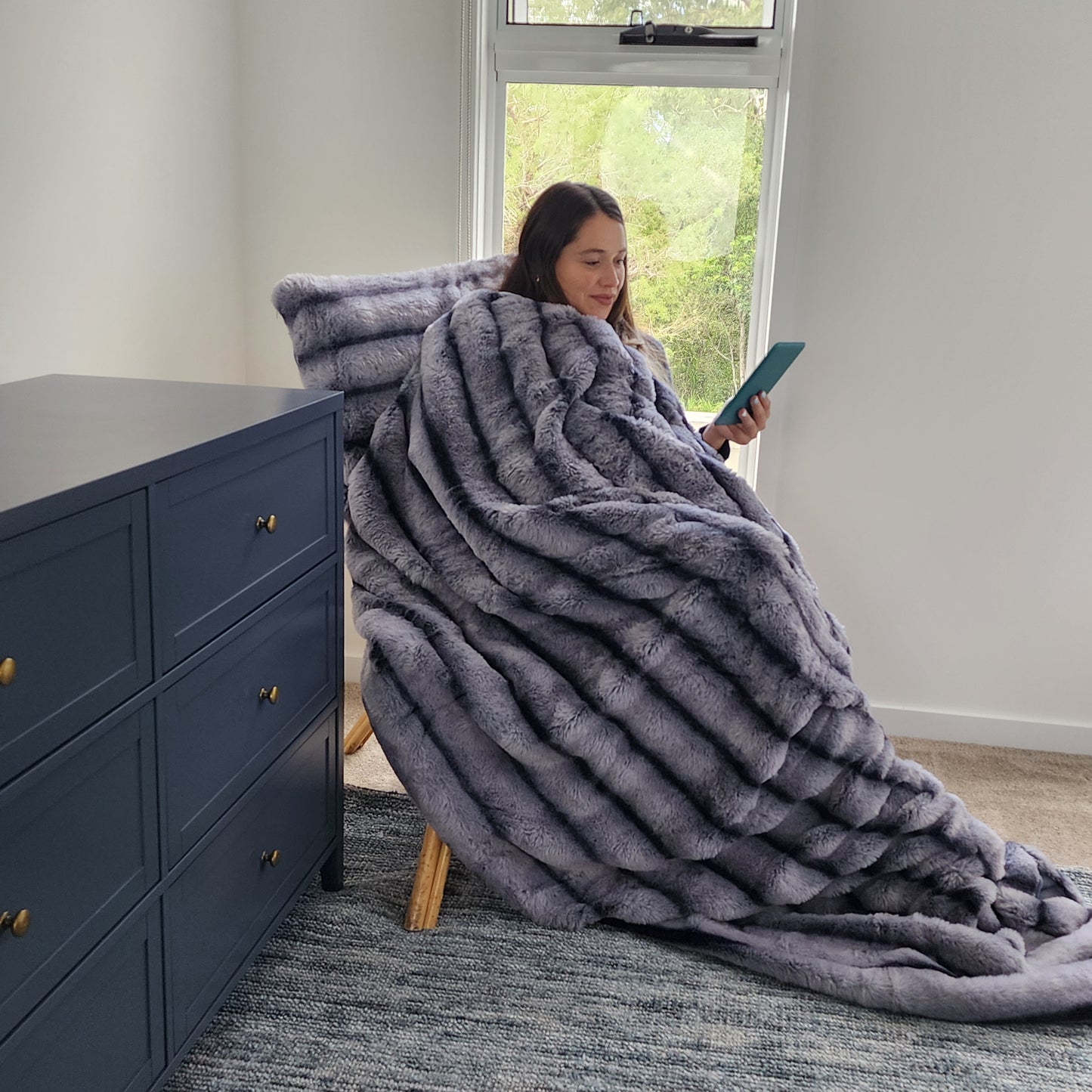 Ocean Faux Fur Blanket