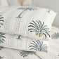 Grey Palm Tree Bedcover Handmade