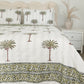 Green Palm Tree Bedcover Handmade