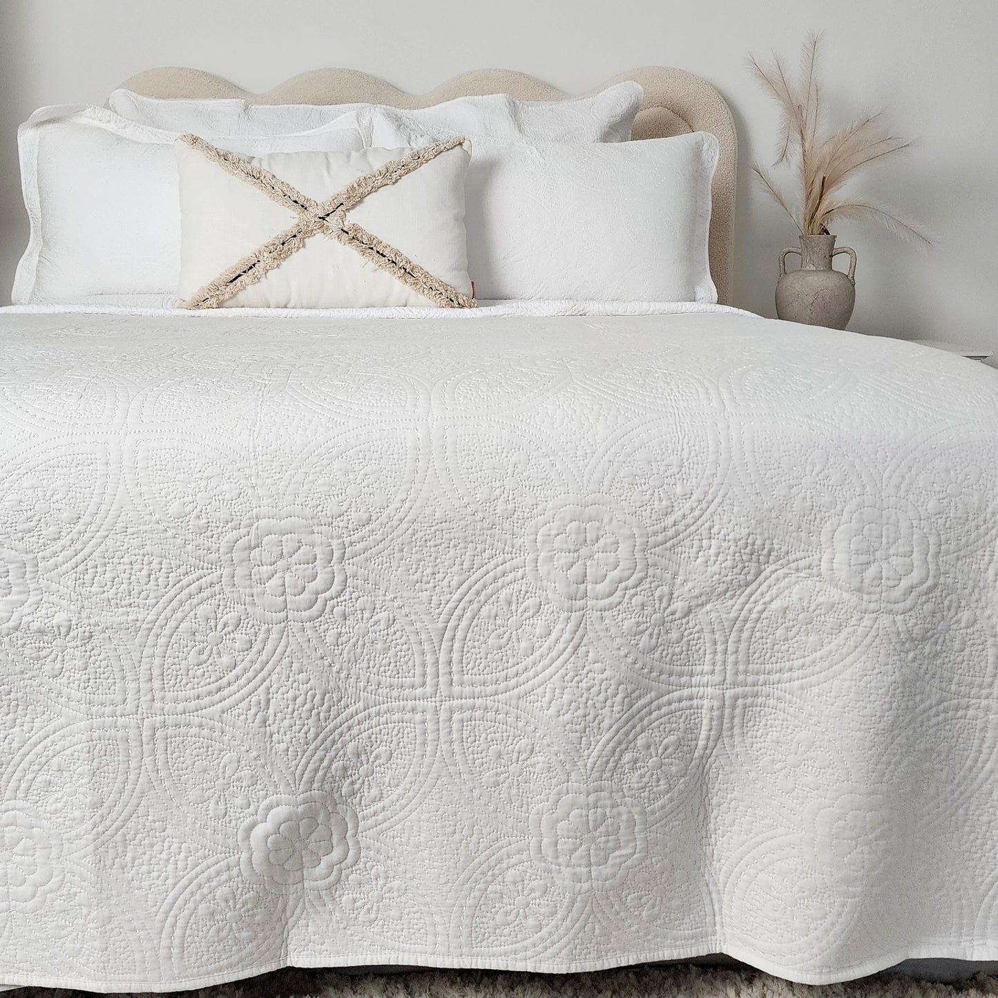 White Microfibre Coverlet