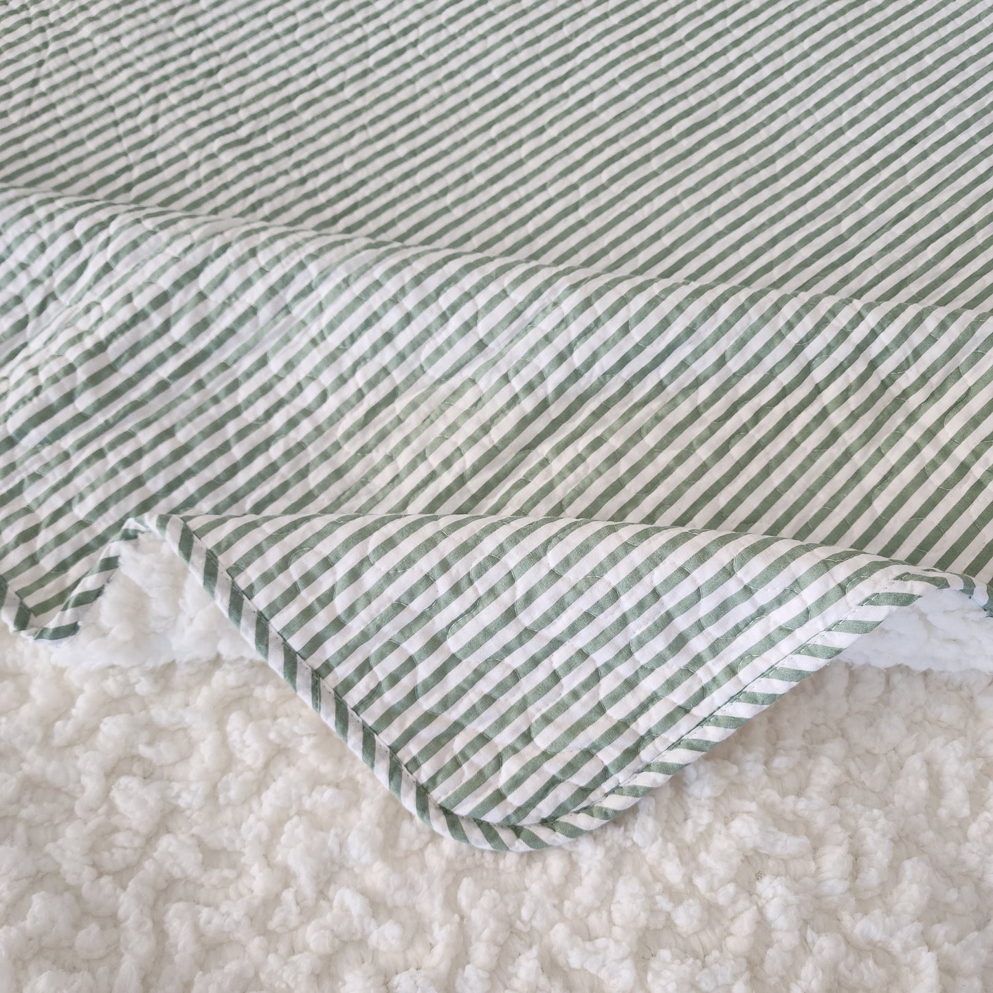 Sage Stripe Sherpa