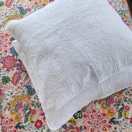 2 White European Pillowcases