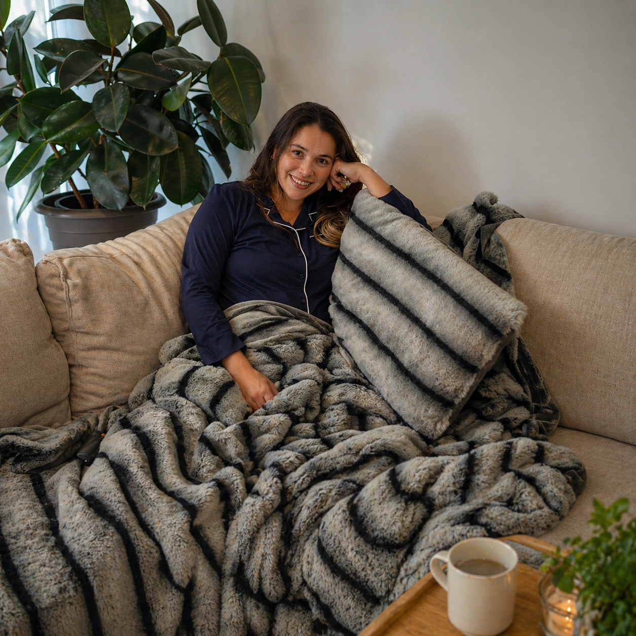 Green Faux Fur Blanket