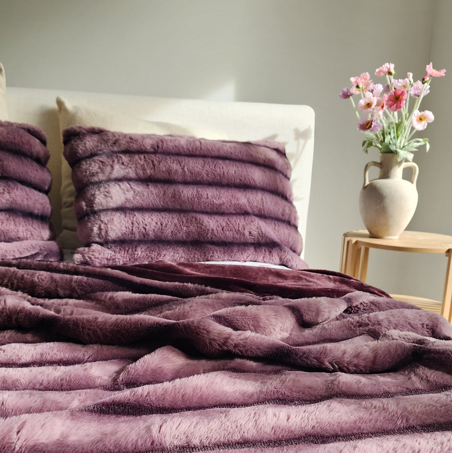 Rose Faux Fur Blanket