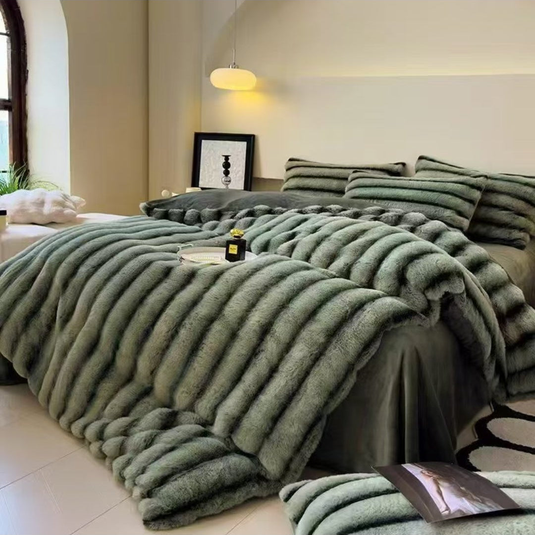 Green Faux Fur Blanket