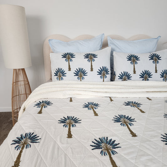 Blue Palm Tree Sherpa