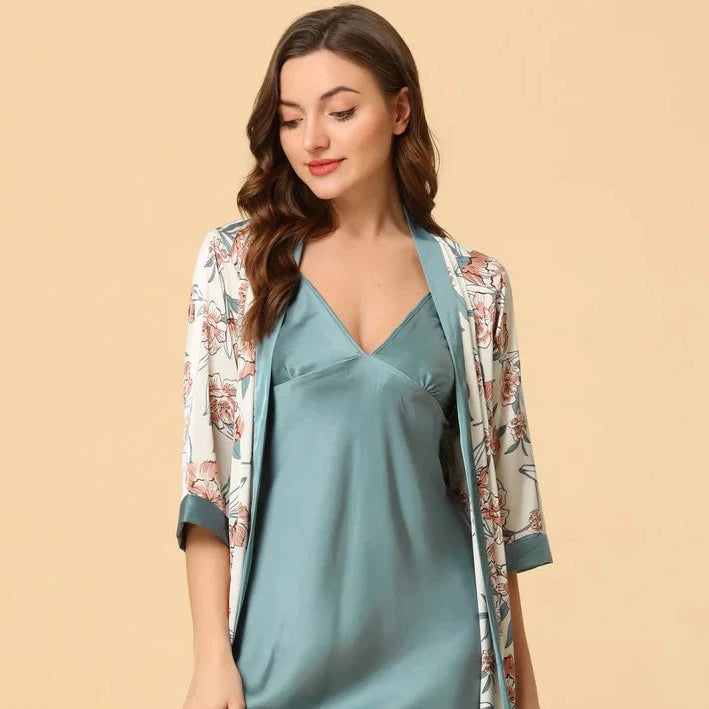 Silk Sky Robe + Dress